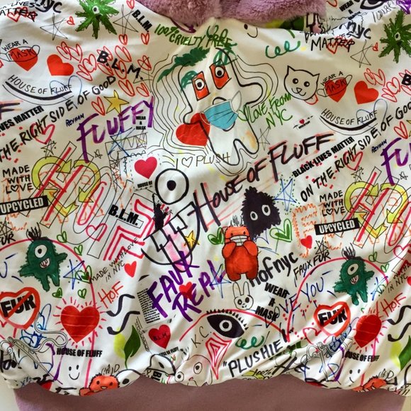 House of Fluff - Recycled Teddy Hoodie - Faux Fur Pullover - Lavender - Men's M - Picture 12 of 15